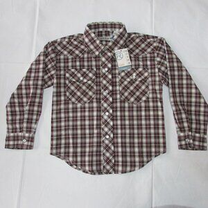 Roper Boy's LG Long Sleeve Pearl Snap Plaid Western Cowboy Shirt